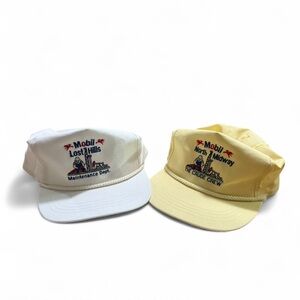 Vintage Mobil Oil Snapback Hat Bundle – Lost Hills + North Midway Crude Crew